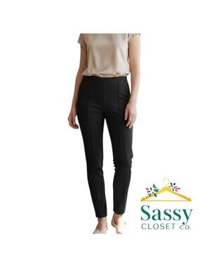 VINCE Black Straight Leg Ankle Slit Pants High Rise XL